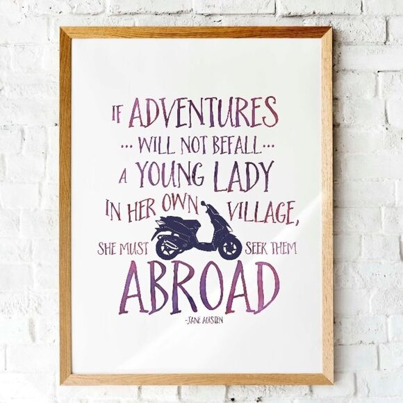 Jane Austen Adventures Quote Print - Picture 1 of 2